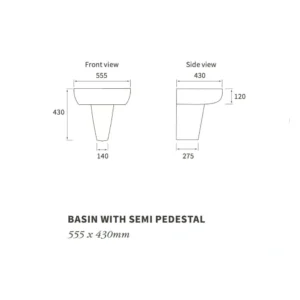 Serenity 1TH Basin & Semi Pedestal