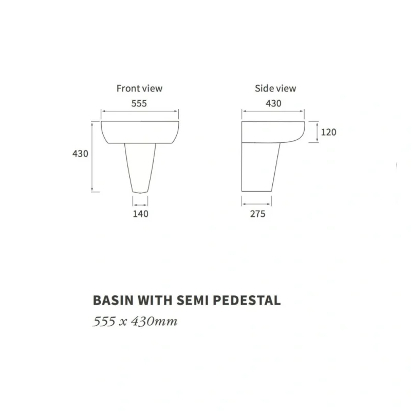 Serenity 1TH Basin & Semi Pedestal