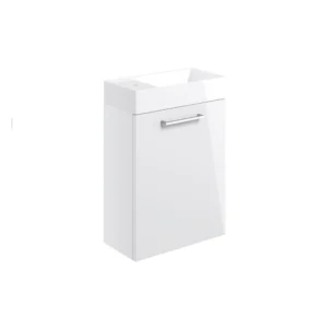 Elisa 410mm Wall Hung 1 Door Basin Unit - White Gloss