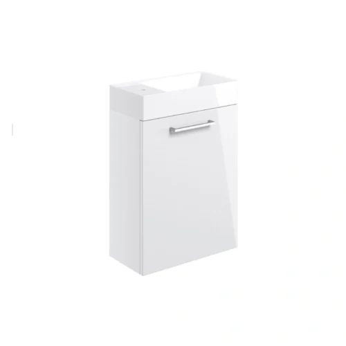 Elisa 410mm Wall Hung 1 Door Basin Unit - White Gloss