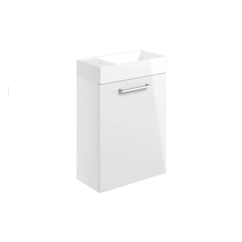 Elisa 410mm Wall Hung 1 Door Basin Unit - White Gloss