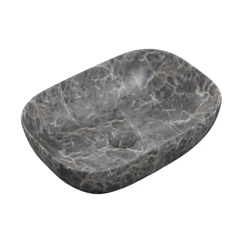 Enid 460x330mm Ceramic Washbowl – Grey Marble Effect