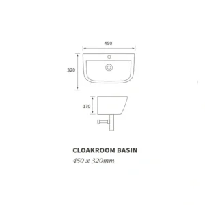 Onyx 1TH Cloakroom Basin & Chrome Bottle Trap