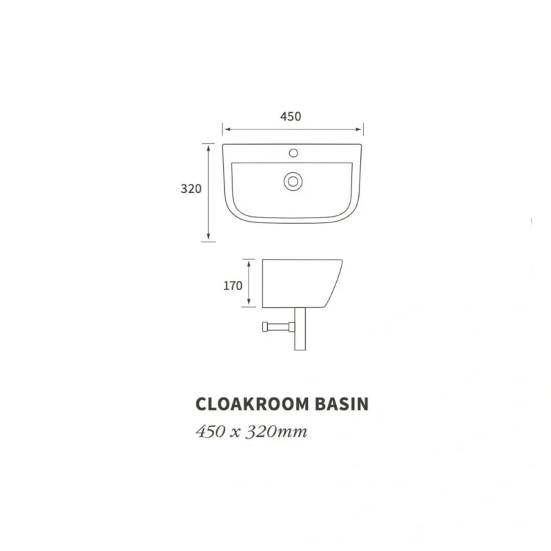 Onyx 1TH Cloakroom Basin & Chrome Bottle Trap