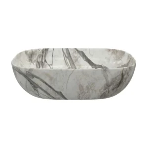 Enid 460x330mm Ceramic Washbowl – White Marble Effect