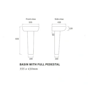Serenity 1TH Basin & Full Pedestal