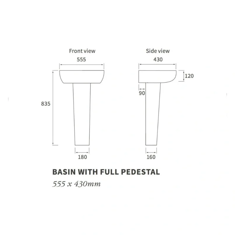 Serenity 1TH Basin & Full Pedestal