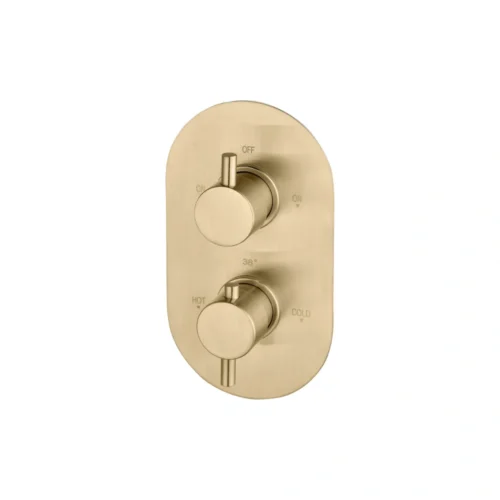 Two Outlet Shower Valve - Brushed Brass
