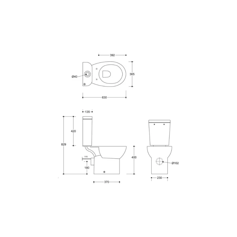 2Go Close Coupled Rimless WC & Soft Close Seat – White
