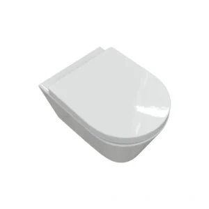 Serenity Rimless Wall Hung WC Pan with Soft Close Seat – White