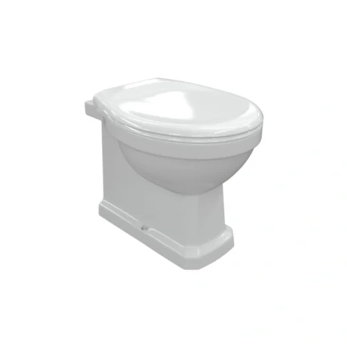 Ashbury Back To Wall WC Pan with Soft Close Seat & Chrome Finishes – White