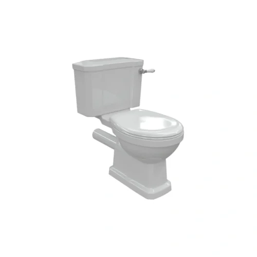 Ashbury Close Coupled WC & Soft Close Seat with Chrome Finishes – White