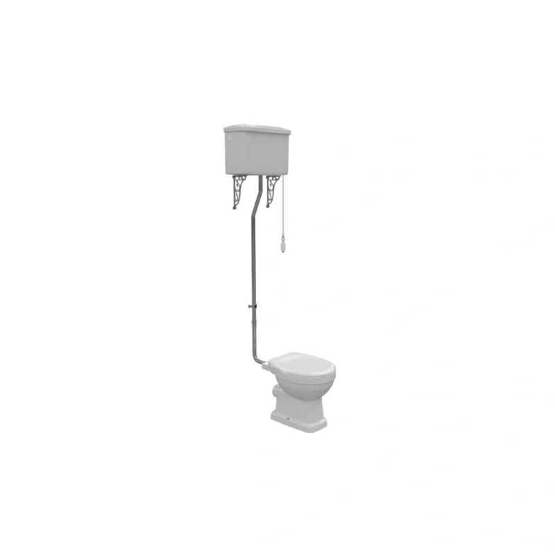 Copy of Full Basin (1) Ashbury High Level WC & Soft Close Seat with Chrome Finishes – Traditional High‑Level Toilet Set
