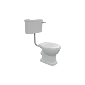 Ashbury Low Level WC & Soft Close Seat with Chrome Finishes – Traditional Low‑Level Toilet Set