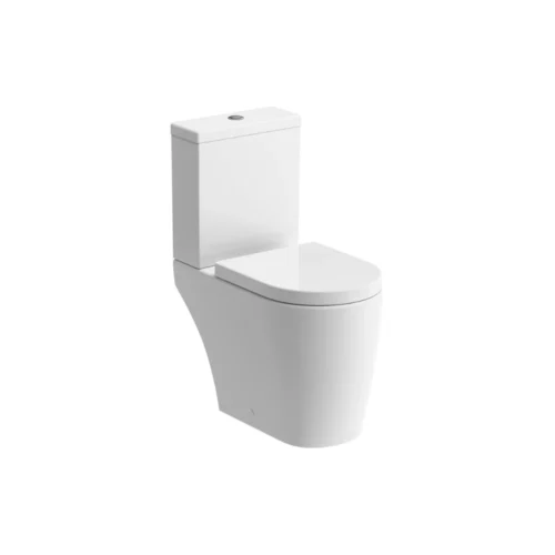 Serenity Rimless Close Coupled Open Back WC & Soft Close Seat – White