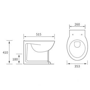Teagan Back To Wall WC Pan & Soft Close Seat – White