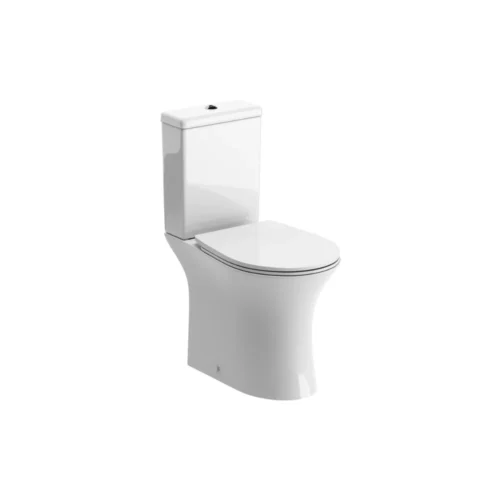 Avalon Rimless Close Coupled Open Back WC & Soft Close Seat – White
