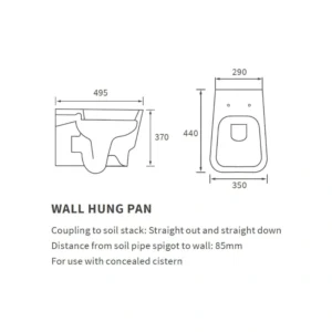 Luxe Wall Hung WC Pan & Soft Close Seat – White