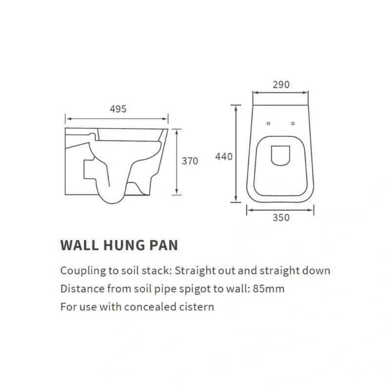 Luxe Wall Hung WC Pan & Soft Close Seat – White