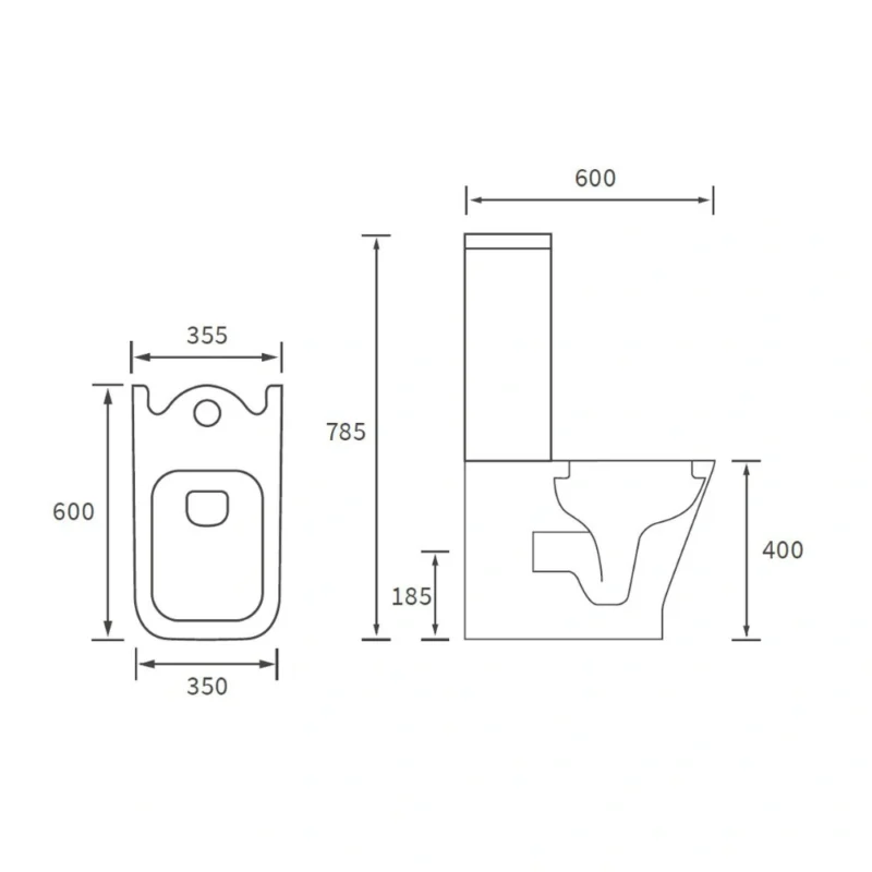 Onyx Short Projection Close Coupled Fully Shrouded WC & Wrapover Soft Close Seat – White