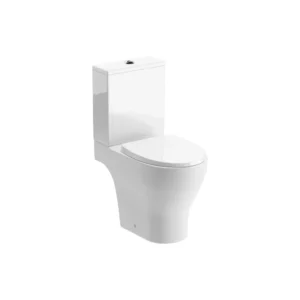 Derry Rimless Short Projection Close Coupled Open Back WC & Soft Close Seat – White