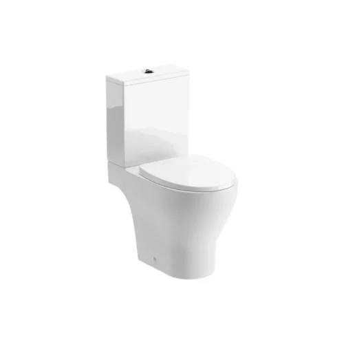 Derry Rimless Short Projection Close Coupled Open Back WC & Soft Close Seat – White