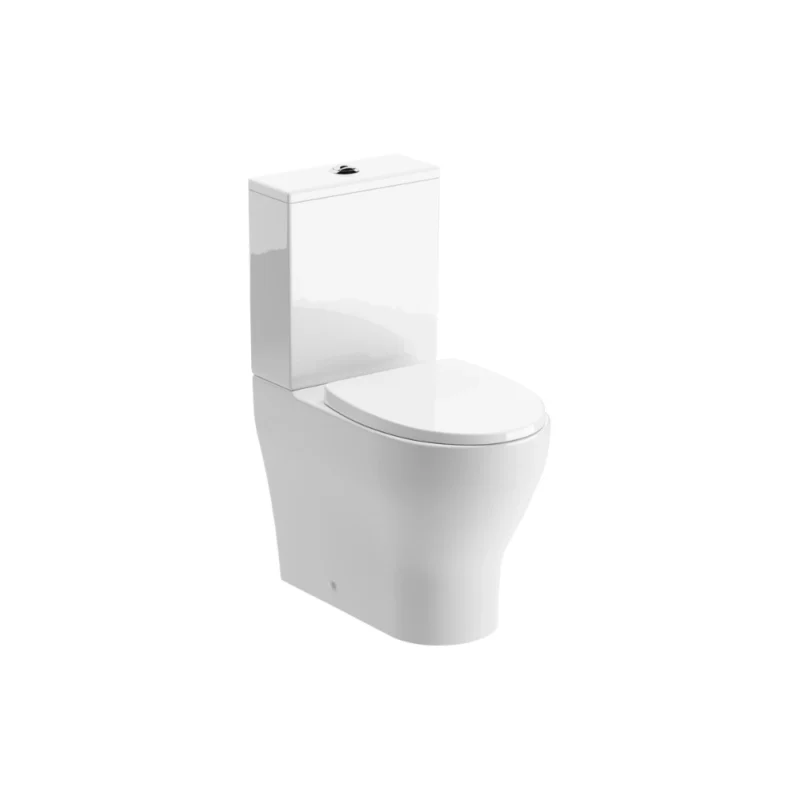 Derry Rimless Short Projection Close Coupled Fully Shrouded WC & Soft Close Seat – White