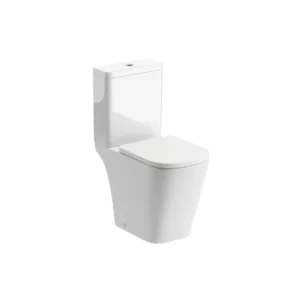 Iona Rimless Close Coupled Open Back Comfort Height WC & Soft Close Seat – White