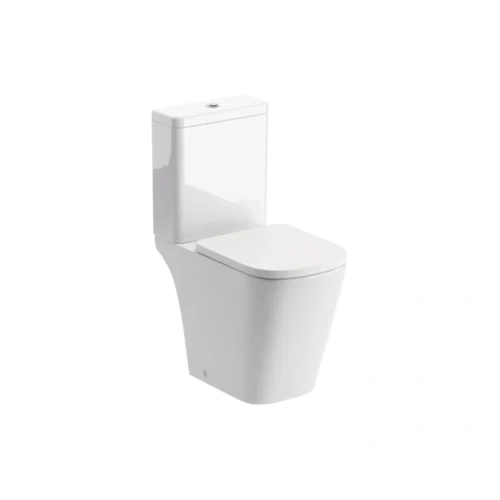 Iona Rimless Close Coupled Open Back Short Projection WC & Soft Close Seat – White