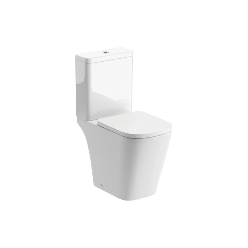 Iona Rimless Close Coupled Open Back Short Projection WC & Soft Close Seat – White