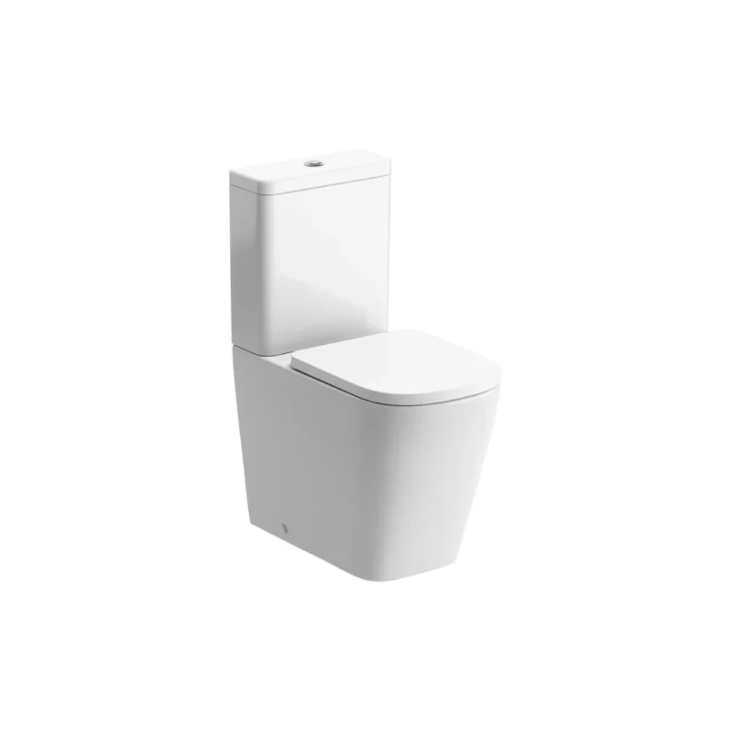 Iona Rimless Close Coupled Fully Shrouded Short Projection WC & Soft Close Seat – White