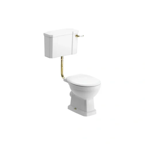 Ashbury Low Level WC & Soft Close Seat with Brushed Brass Finishes