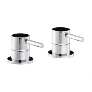 Abode Harmonie Round Deck Mounted Bath Filler Panel Valves (Pair) – Polished Chrome