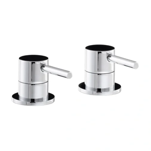 Abode Harmonie Round Deck Mounted Bath Filler Panel Valves (Pair) – Polished Chrome
