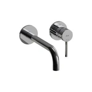 Abode Harmonie Wall Mounted 2‑Part Basin & Bath Mixer Tap – Polished Chrome