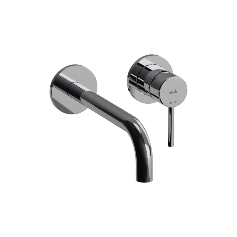 Abode Harmonie Wall Mounted 2‑Part Basin & Bath Mixer Tap – Polished Chrome
