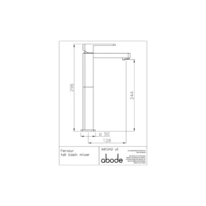 Abode Fervour Tall Basin Mixer Tap – Polished Chrome