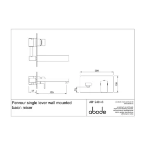 Abode Fervour Wall Mounted Single Lever Basin Mixer – Polished Chrome