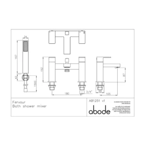 Abode Fervour Deck Mounted Bath Shower Mixer Tap – Polished Chrome