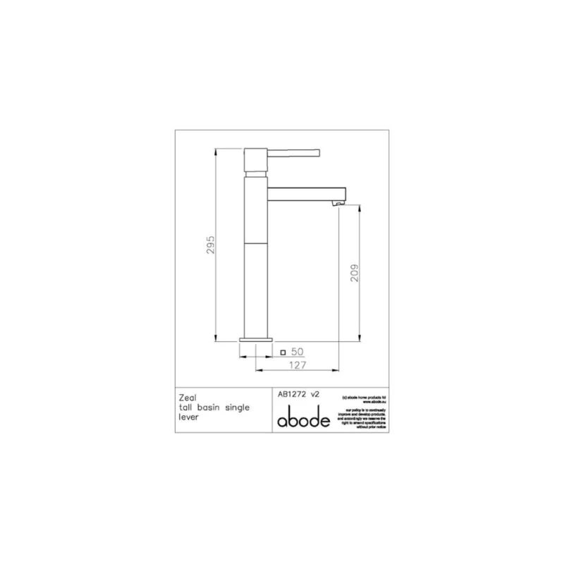 Abode Zeal Tall Single Lever Basin Mixer Tap – Polished Chrome