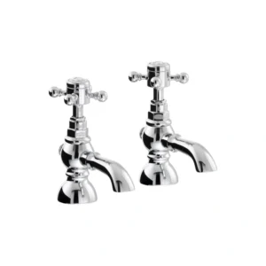 Abode Sentiment Basin Pillar Taps – Polished Chrome