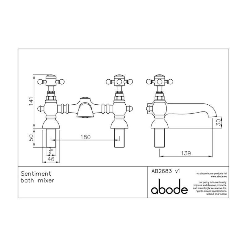 Abode Sentiment Bath Mixer Filler – Polished Chrome