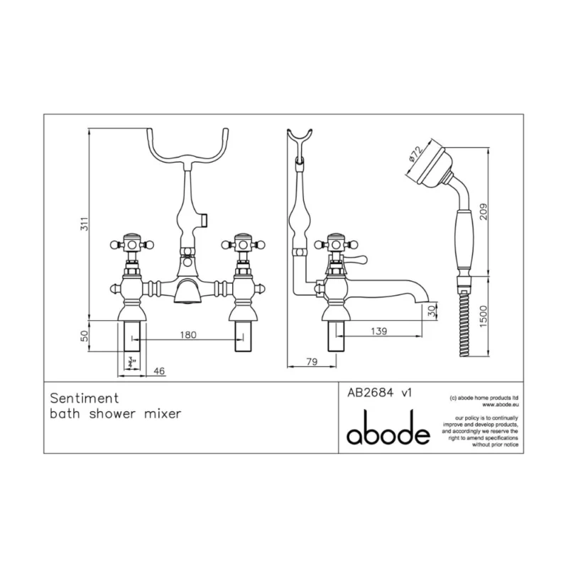 Abode Sentiment Bath Shower Mixer – Polished Chrome