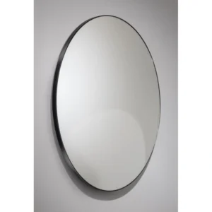 Abode Mayar 600mm Round Mirror – Matt Black / Brushed Brass