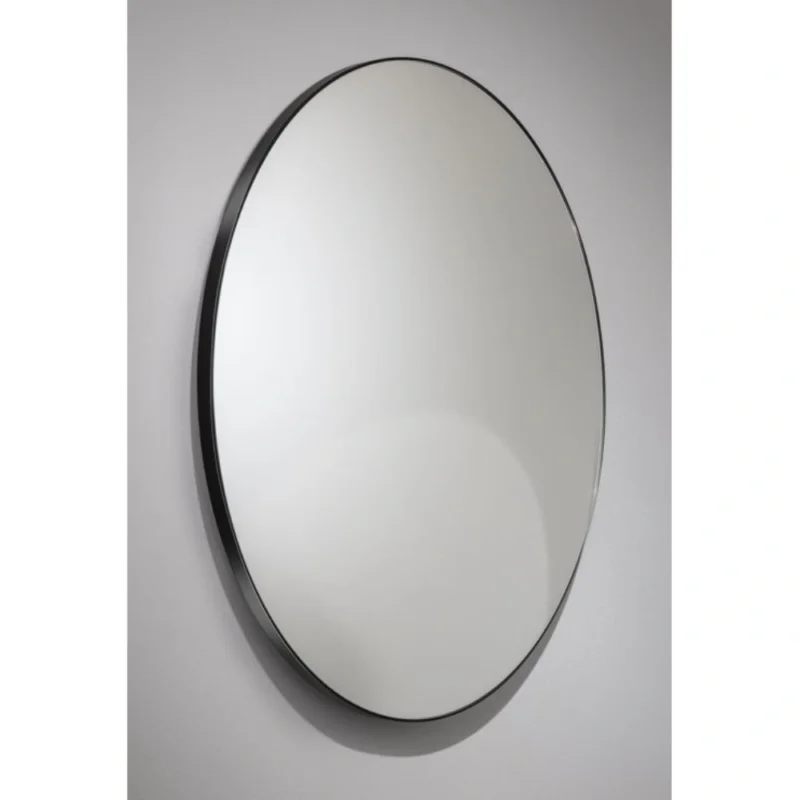 Abode Mayar 600mm Round Mirror – Matt Black / Brushed Brass