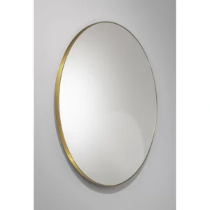Abode Mayar 600mm Round Mirror – Matt Black / Brushed Brass