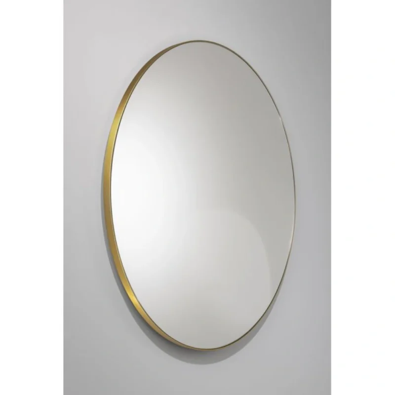 Abode Mayar 600mm Round Mirror – Matt Black / Brushed Brass