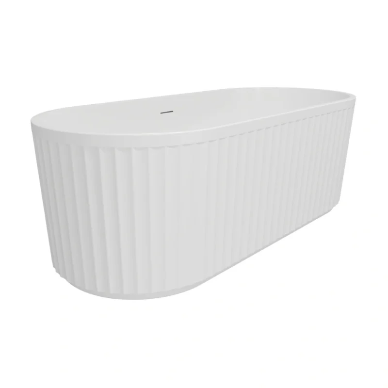 Juniper Fluted Freestanding Bath – 1700 x 750 x 570mm – 0TH – Gloss White