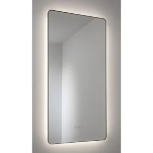Abode Mayar 450 x 900mm Tablet LED Mirror – Matt Black / Brushed Brass