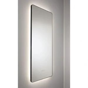 Abode Mayar 450 x 900mm Tablet LED Mirror – Matt Black / Brushed Brass